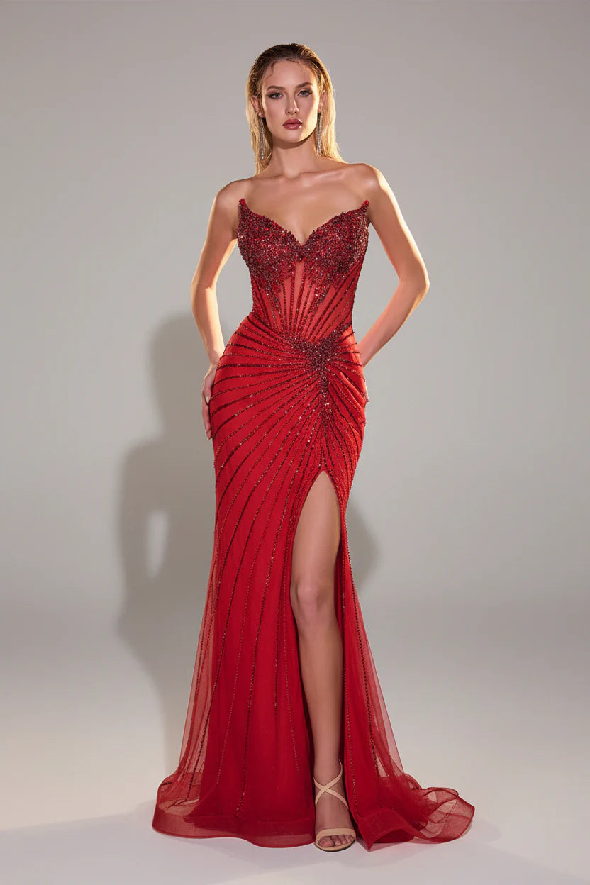 MACKENZIE GOWN FITTED STRAPLESS DRESS