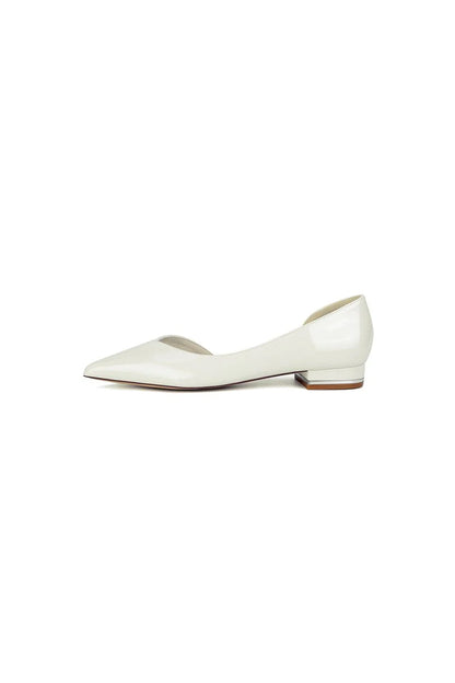 Burgundy Pointed Toe Flats with a Sleek Finish