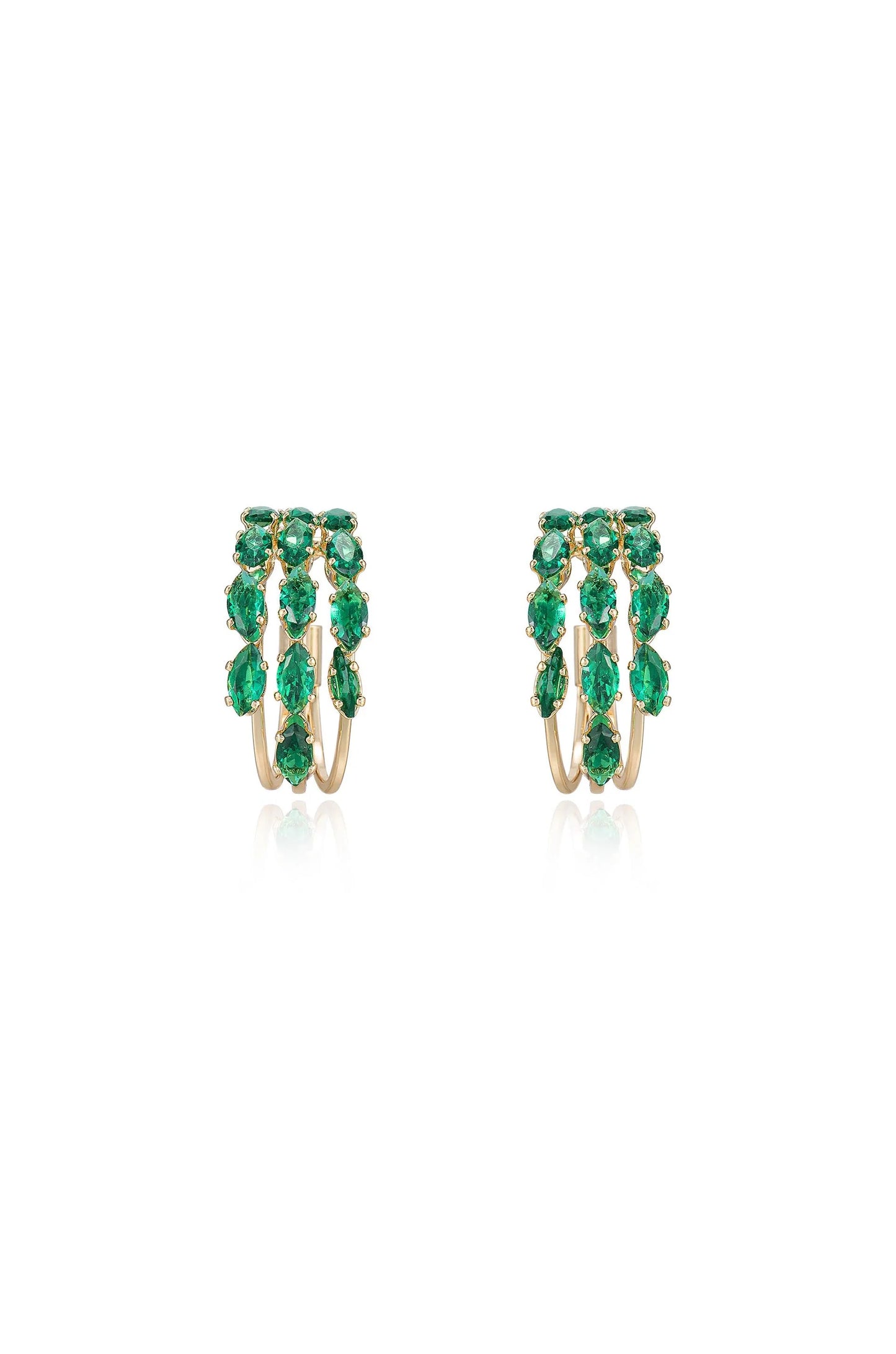 Multi Crystal Huggie Hoop Earrings