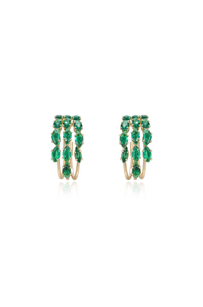 Multi Crystal Huggie Hoop Earrings