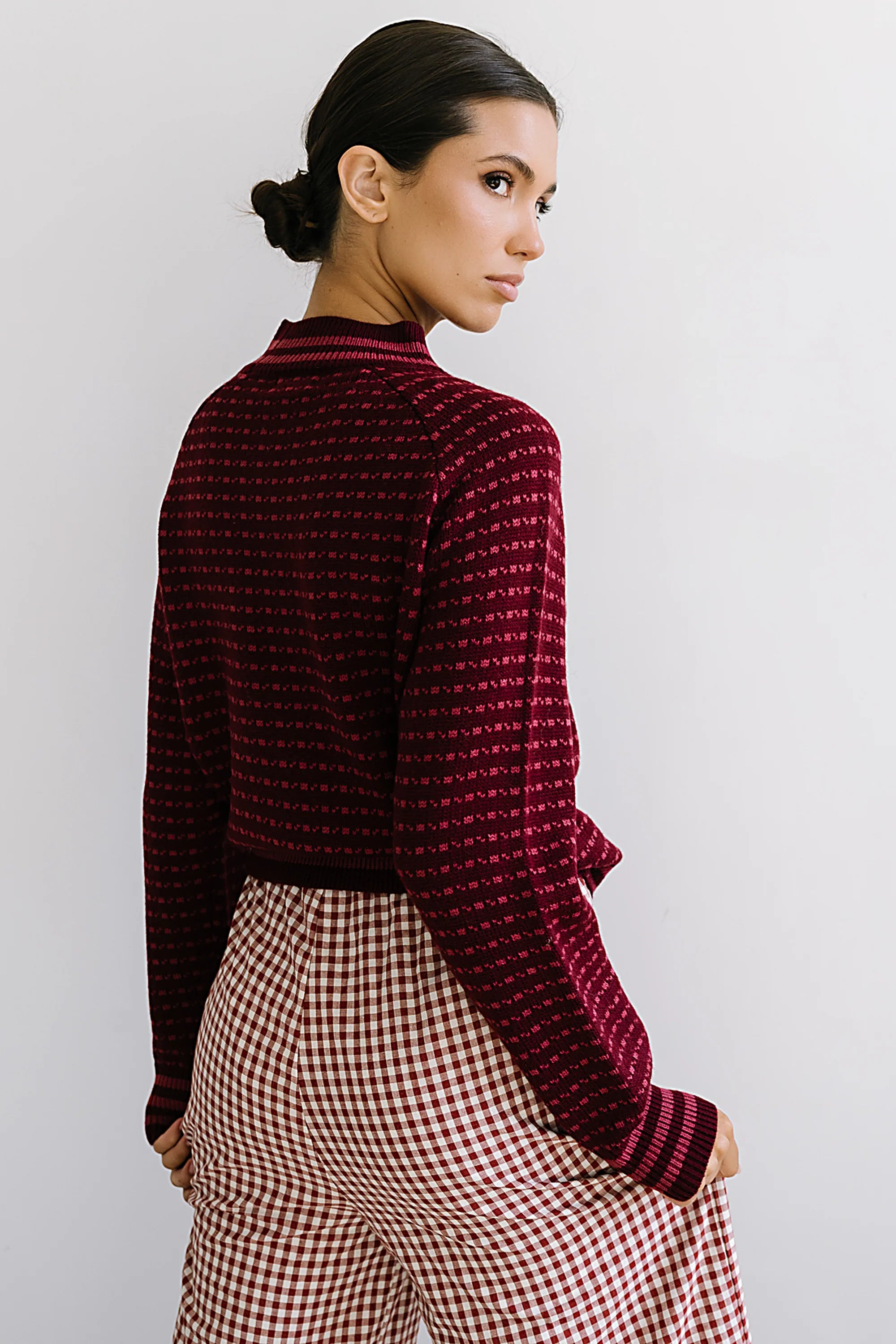 Monroe Knit Sweater in Burgundy FINAL SALE