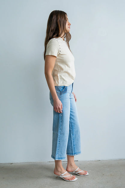 Genesis Grommet Top in Bone