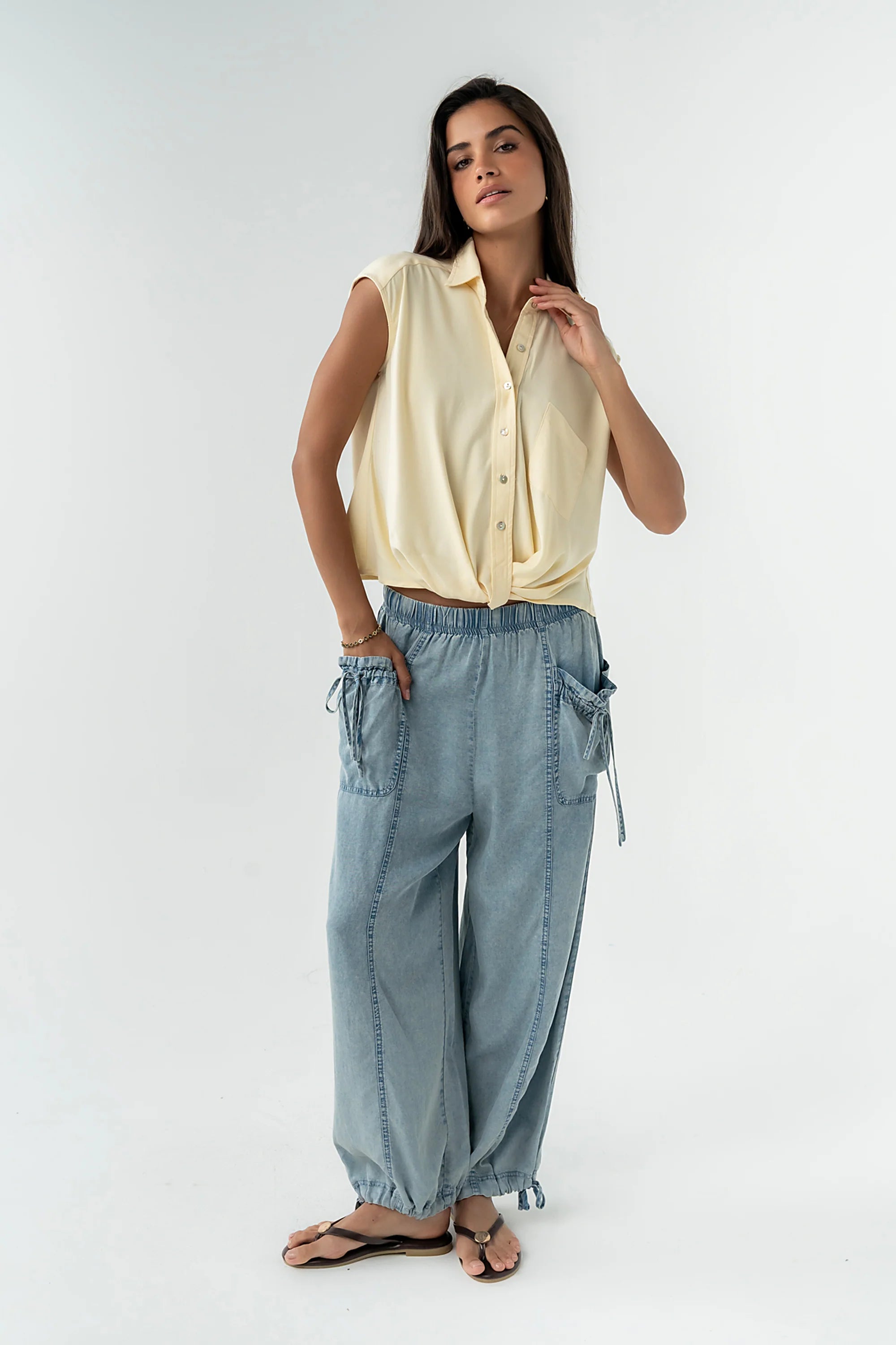 Gianna Button Up in Yellow
