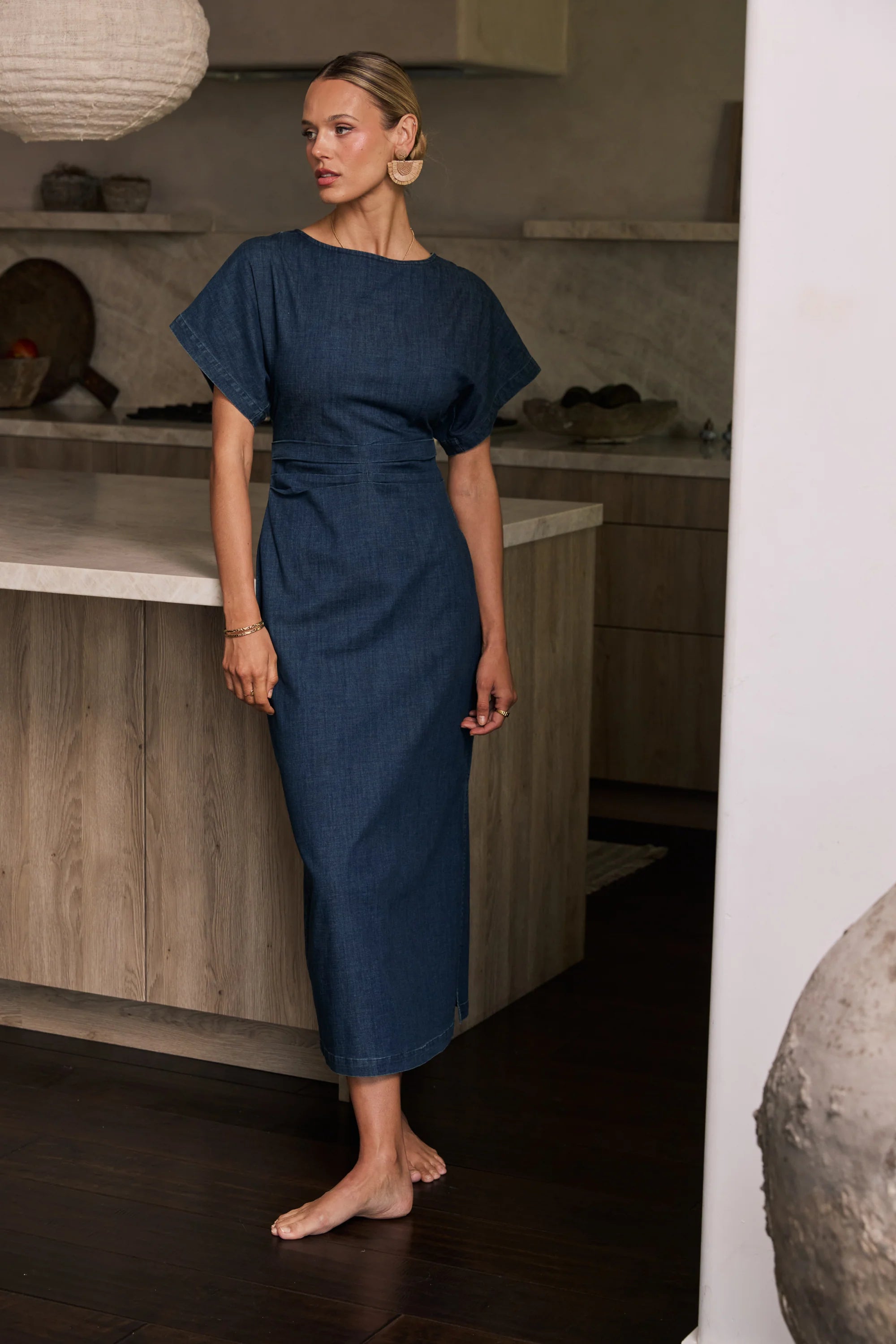 Jeanie Pleated Maxi Dress