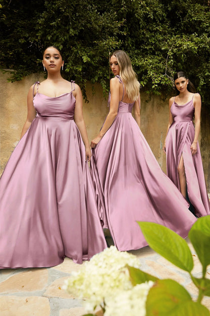 LOTTIE GOWN SATIN A LINE DRESS