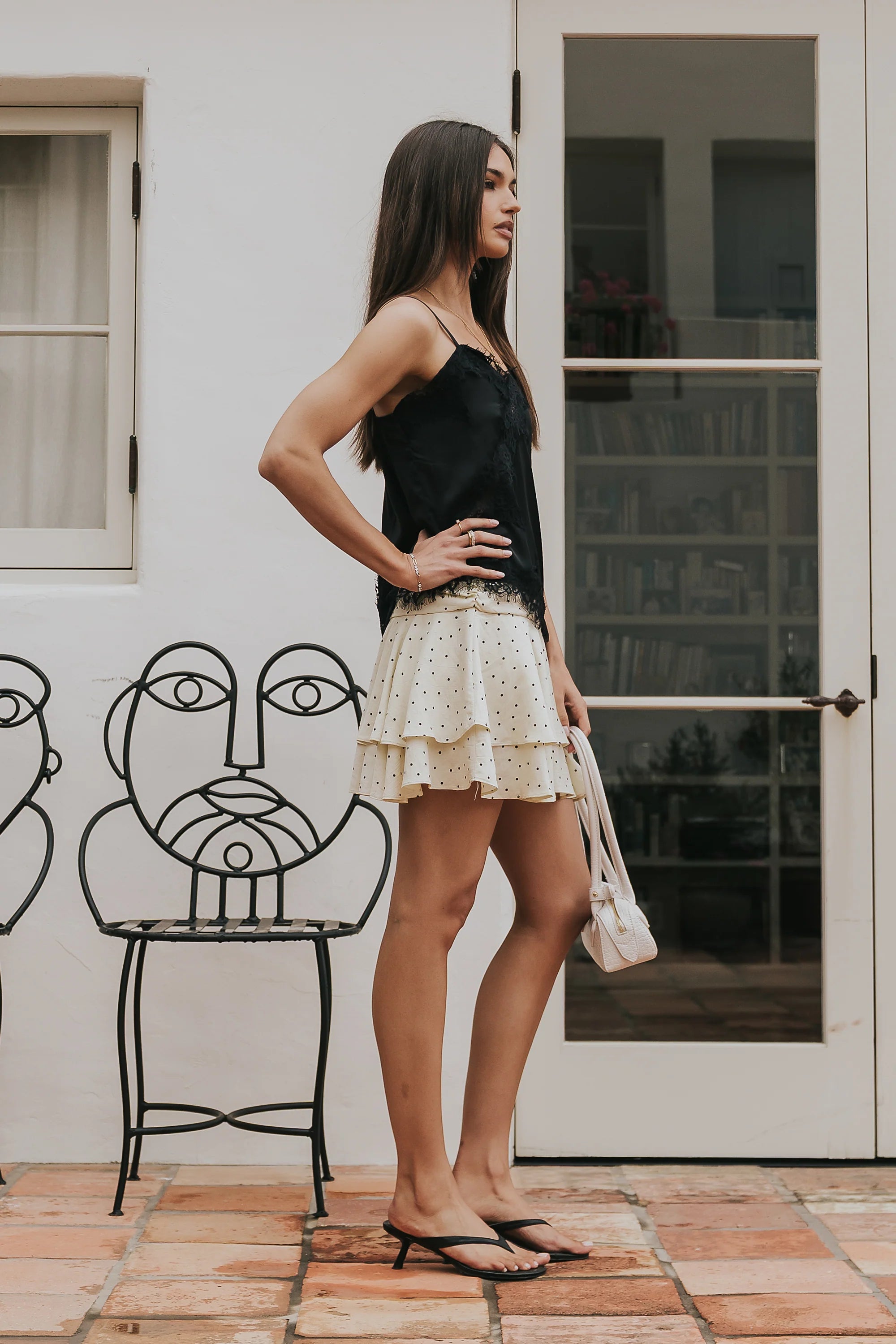 Trina Polka Dot Mini Skirt in Yellow