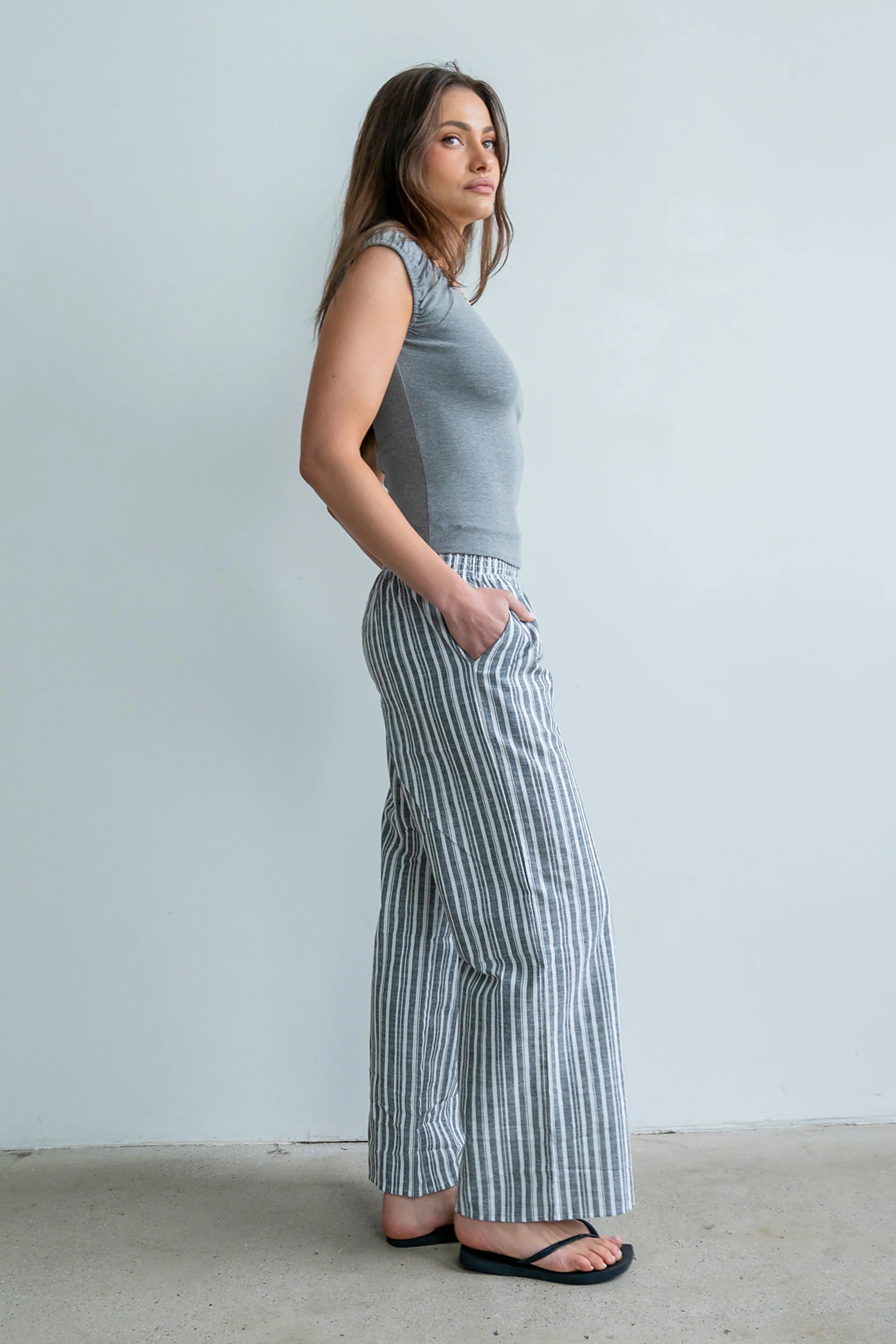 Indiana Striped Pants in Black