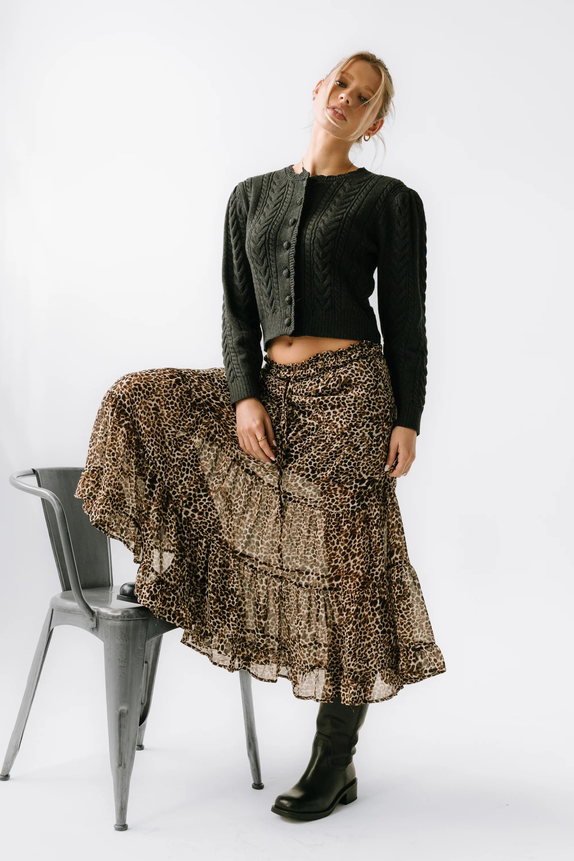 Kayden Leopard Maxi Skirt FINAL SALE