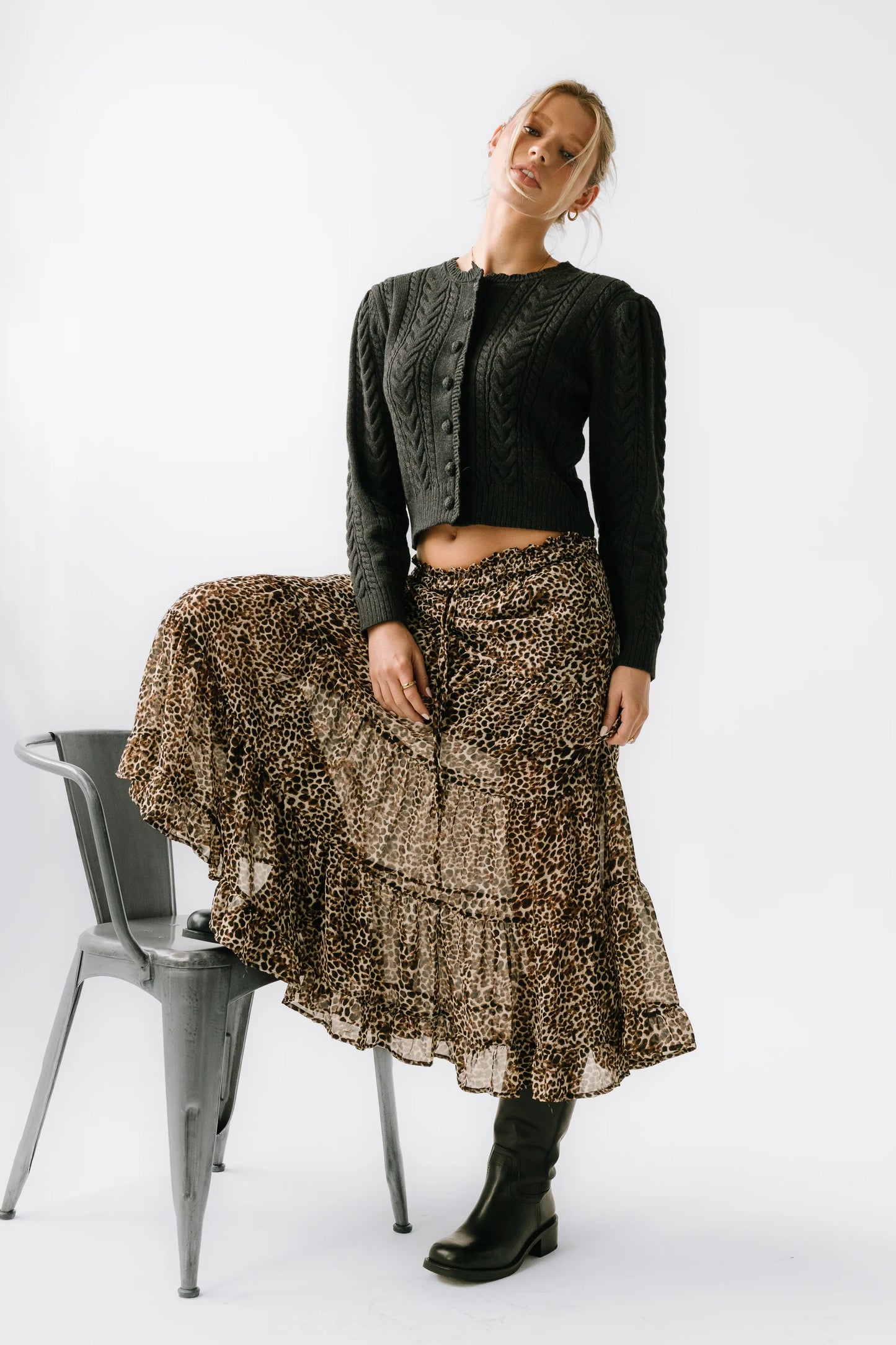 Kayden Leopard Maxi Skirt FINAL SALE