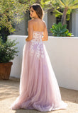 SOLAINE GOWN MAUVE STRAPLESS BUSTIER CORSET A LINE DRESS
