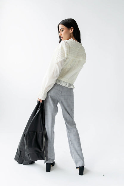 Willow Slim Straight Trouser in Grey