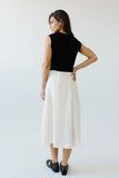 Tristan Mixed Media Midi Dress in Ivory FINAL SALE