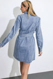 BE A LIGHT LONG SLEEVE DENIM MINI SHIRT DRESS
