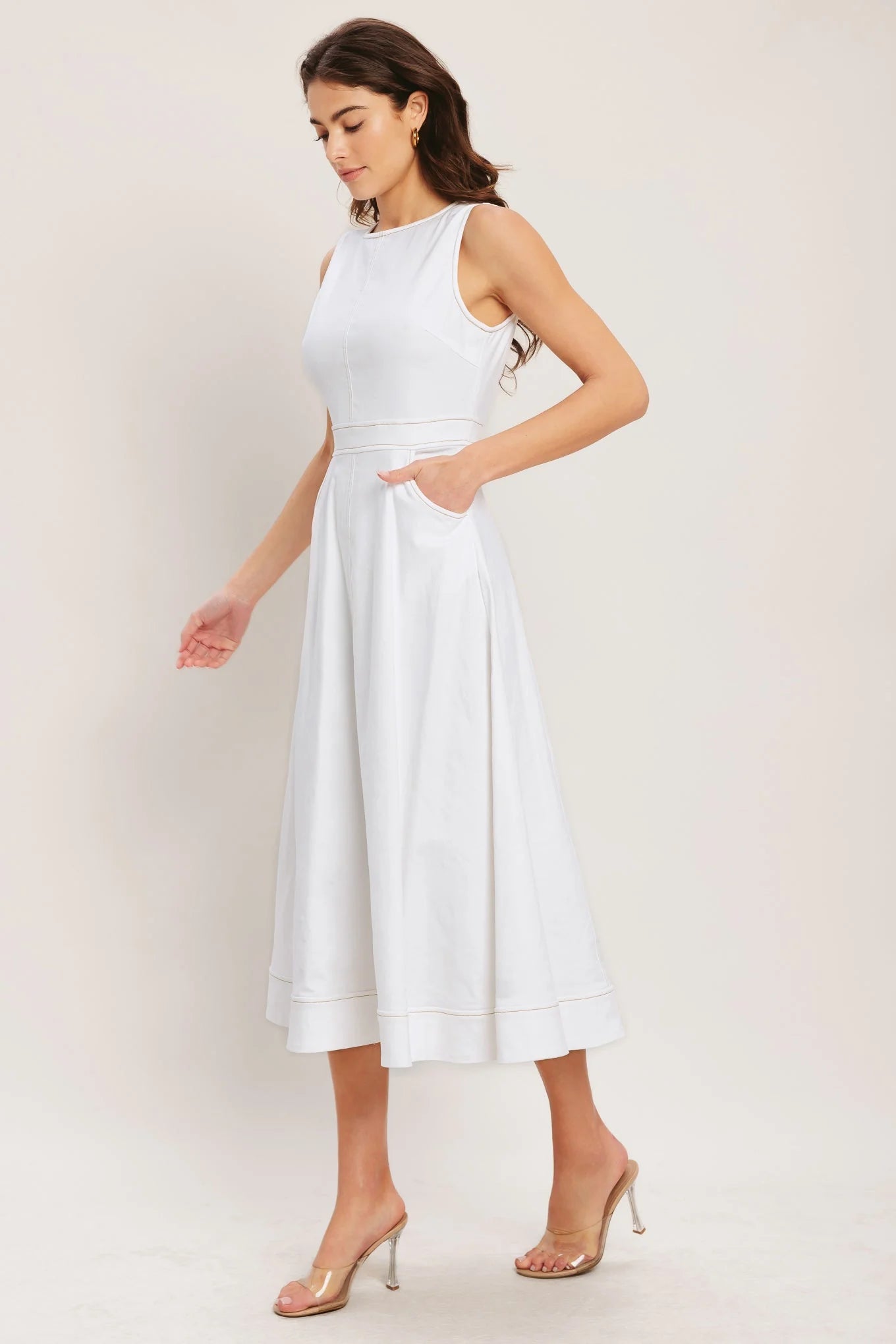 CLOUDLIGHT SUMMER WHITE MIDI DRESS