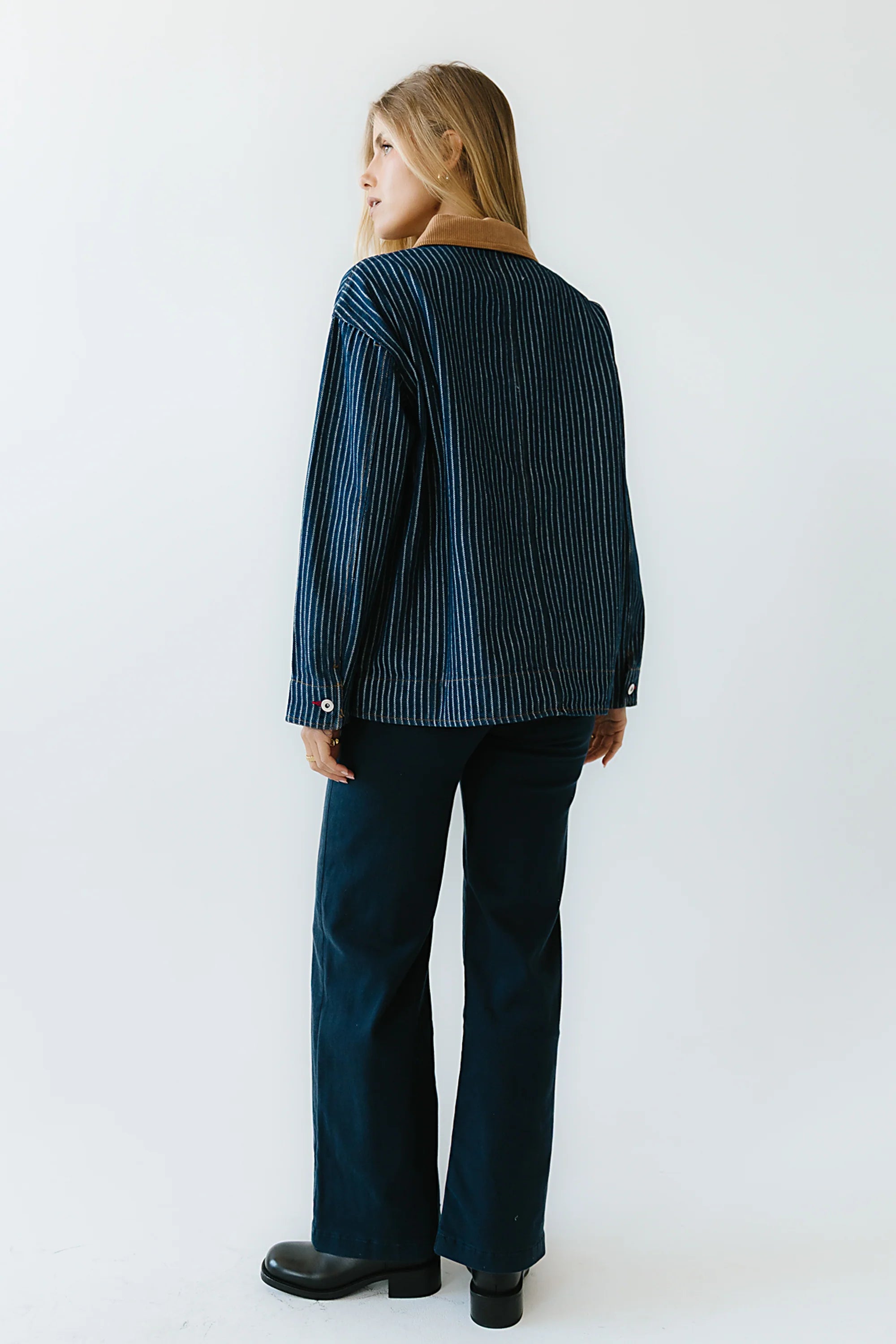 Natasha Wide Leg Jeans in Navy