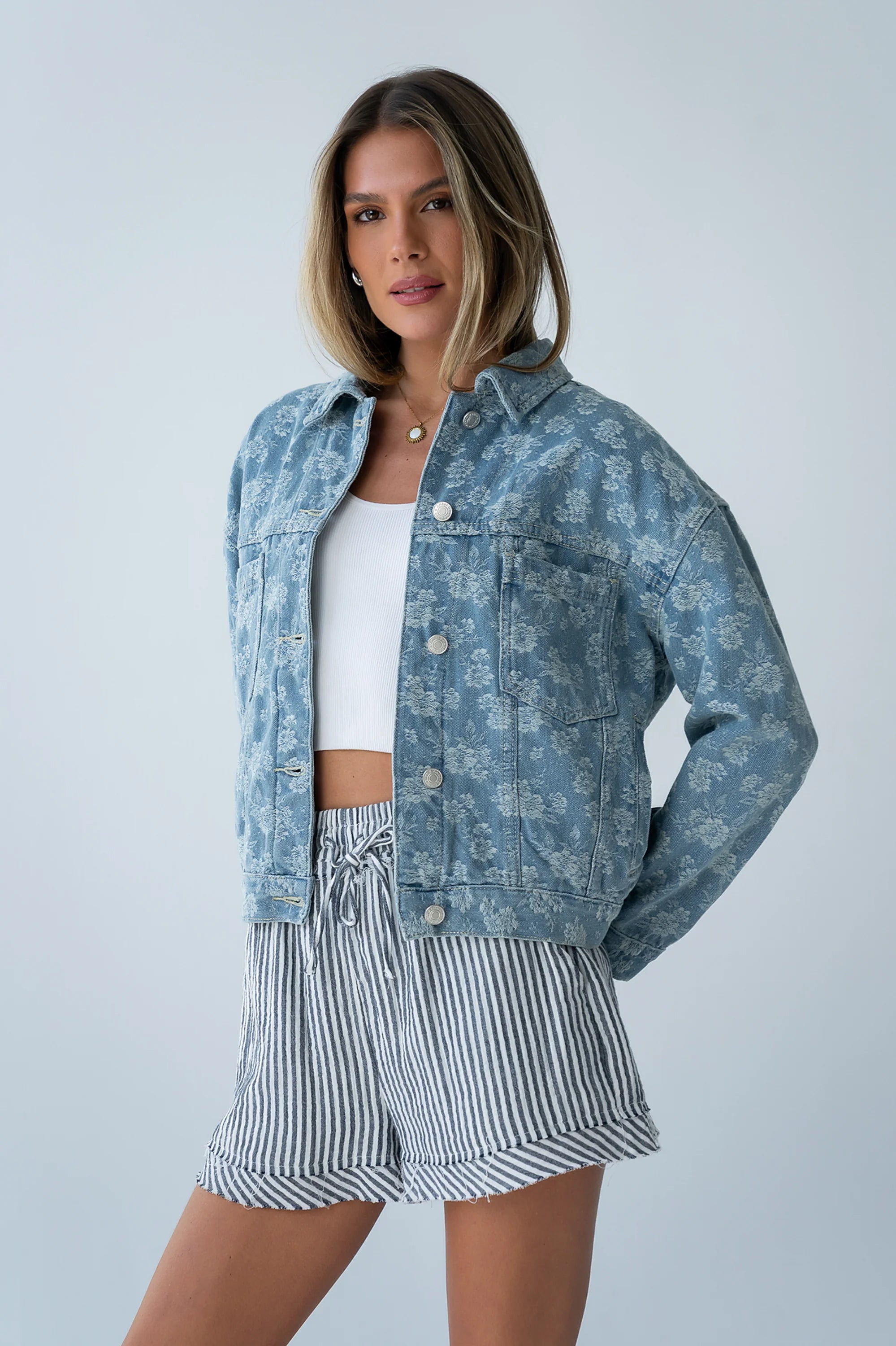 Lainey Floral Denim Jacket