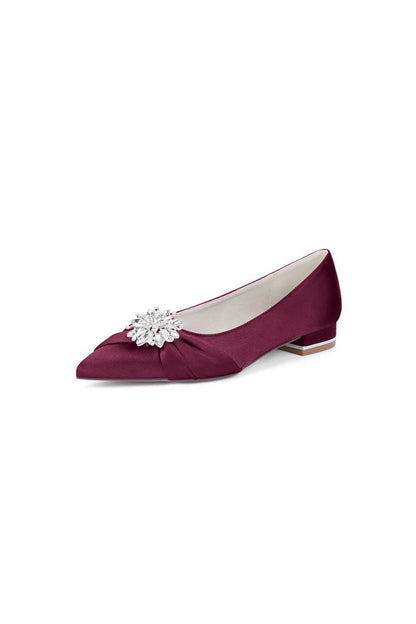 Champagne High Heels with Crystal Flower Embellishment