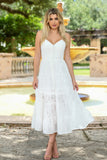 Sisi Eyelet Midi Dress White