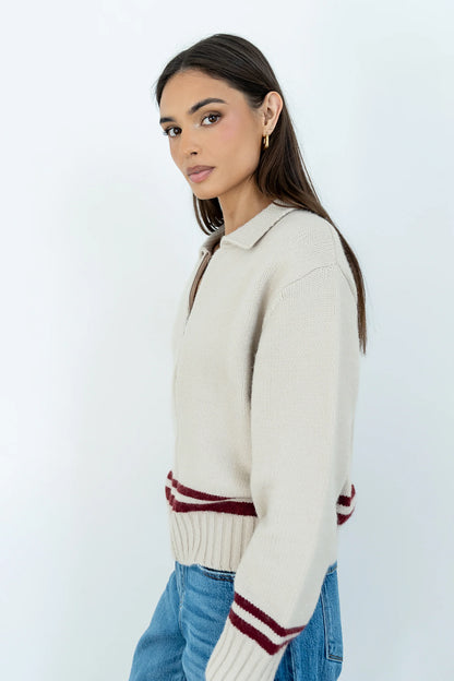 Polly Knit Jacket in Oatmeal FINAL SALE
