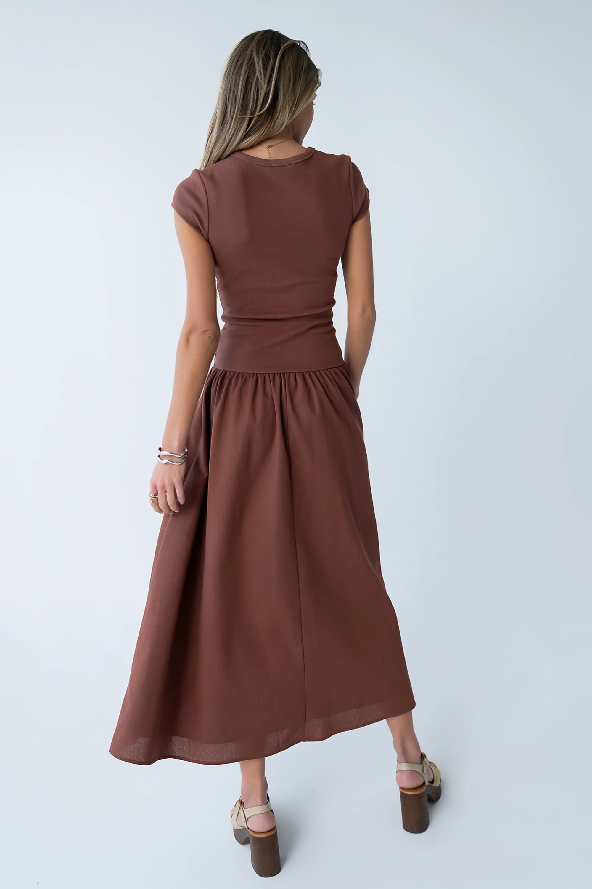 Bailee Maxi Dress in Red Brown
