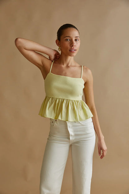Phoebe Contrast Peplum Top