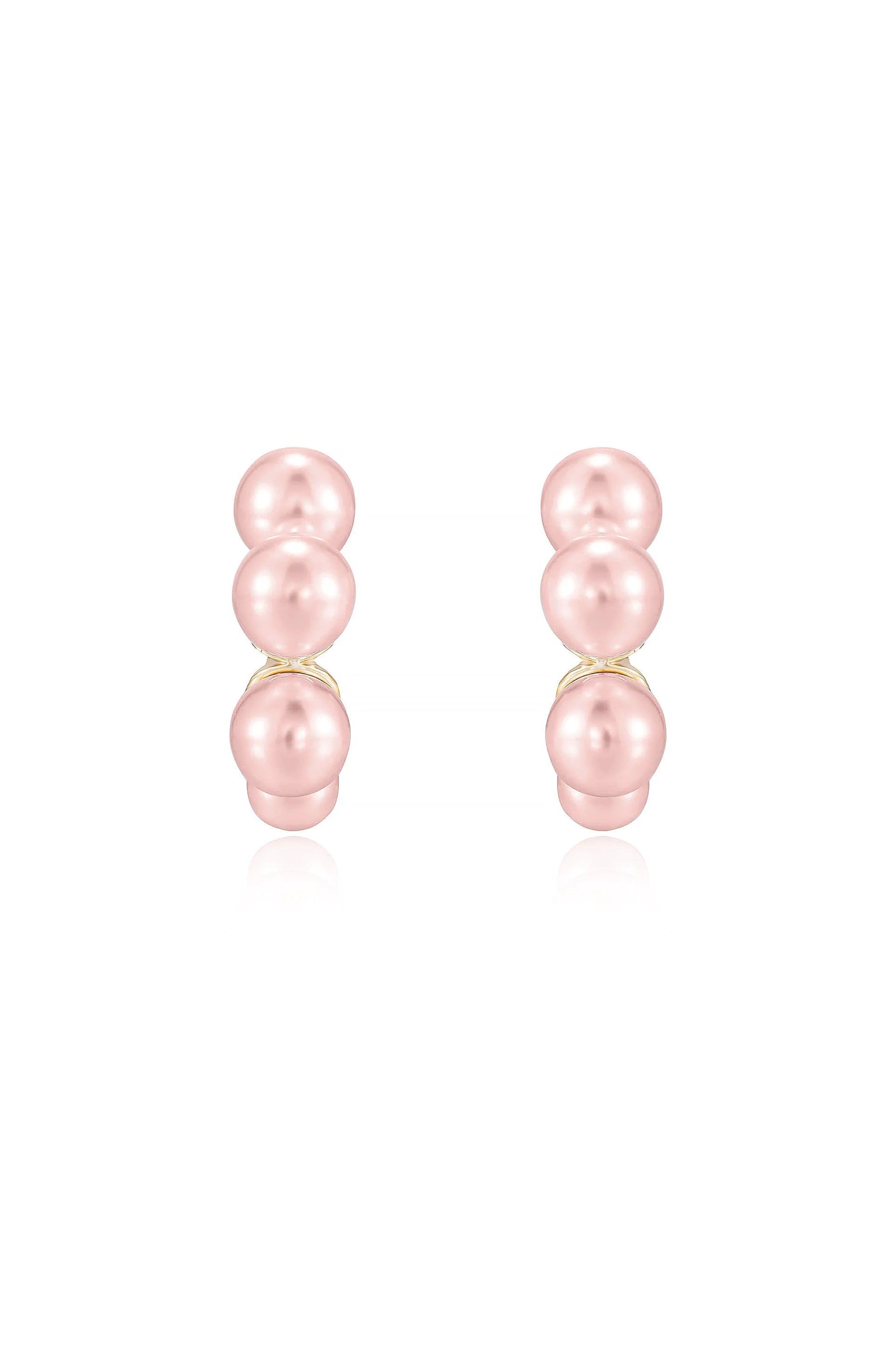 Five Pearls Hoop Earrings