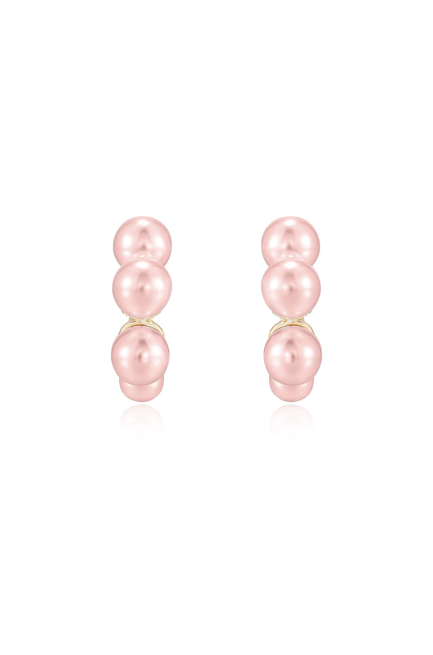 Five Pearls Hoop Earrings