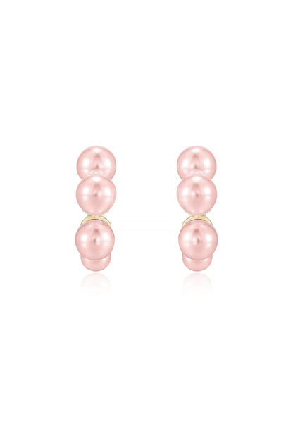 Five Pearls Hoop Earrings