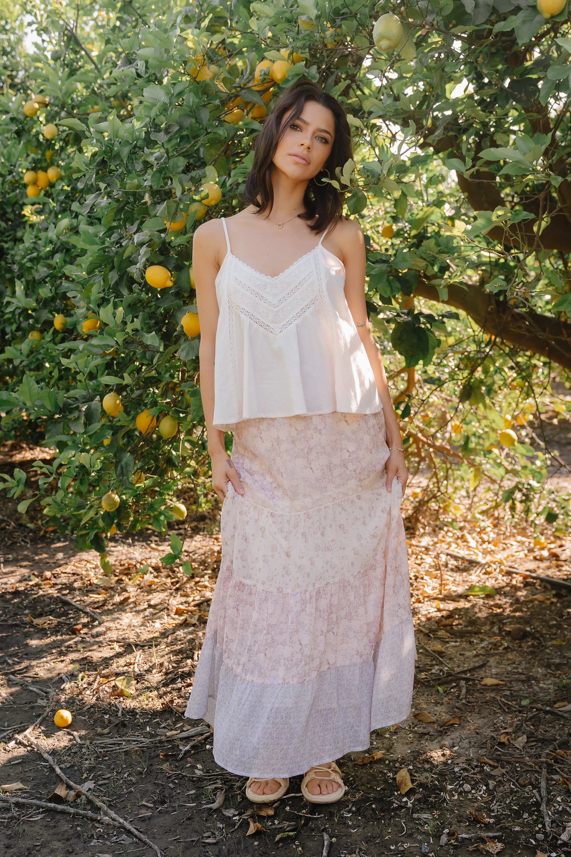 Shauna Mixed Media Maxi Skirt