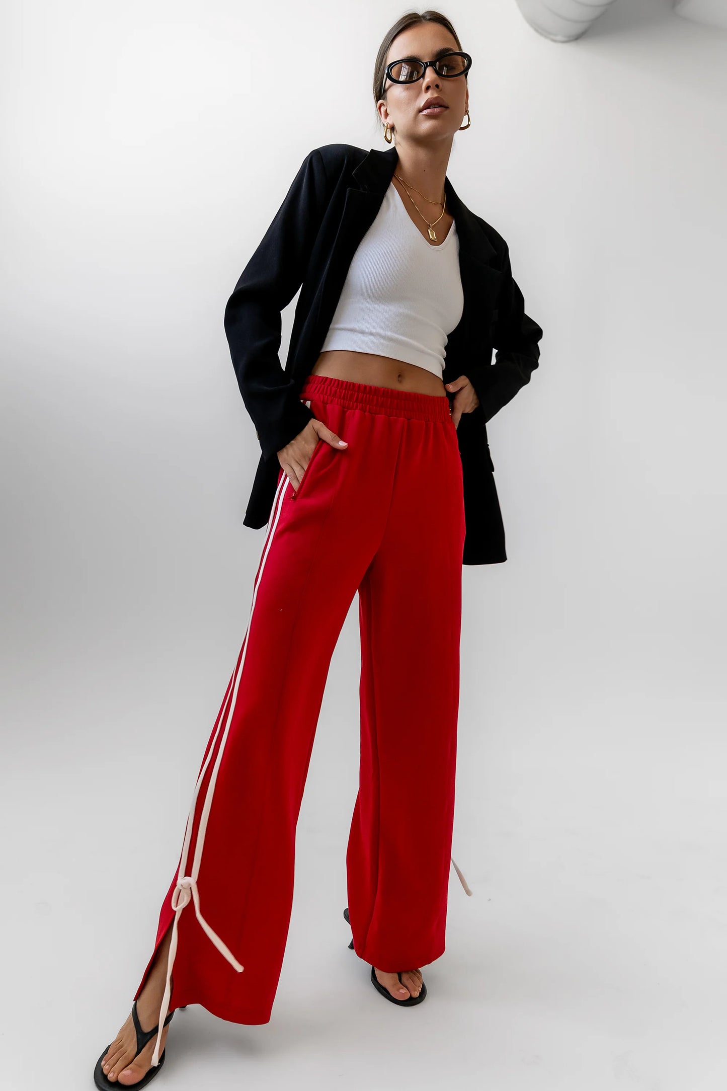 Astrid Track Pants in Red FINAL SALE
