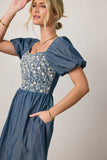 Tesalina Denim Midi Dress FINAL SALE