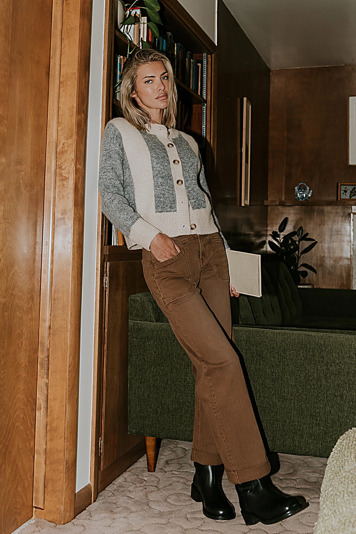 Amber Wide Leg Jeans in Brown FINAL SALE