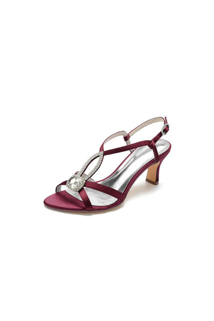 Elegant Royal Blue Satin Peep Toe Pump with Silver Ornament