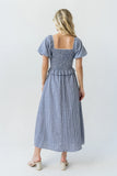 Renley Plaid Midi Dress in Navy
