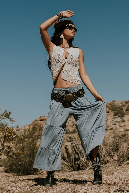 Asha Tiered Pants in Blue