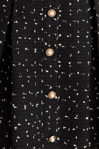 FRENCH CODE BLACK TWEED MINI DRESS
