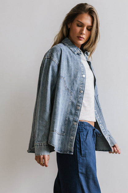 Kandy Striped Denim Shacket