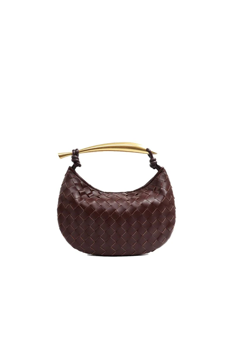 Womens Woven Dumpling Clutch Bag