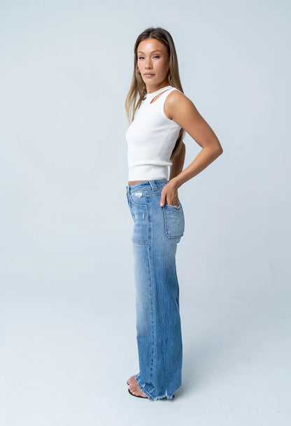 Ollie Cutout Tank Top in Ivory