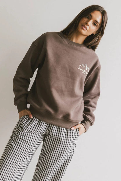 Aspen Ski Camp Crewneck in Brown FINAL SALE