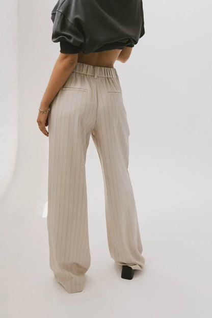 Reese Striped Slacks in Cream FINAL SALE