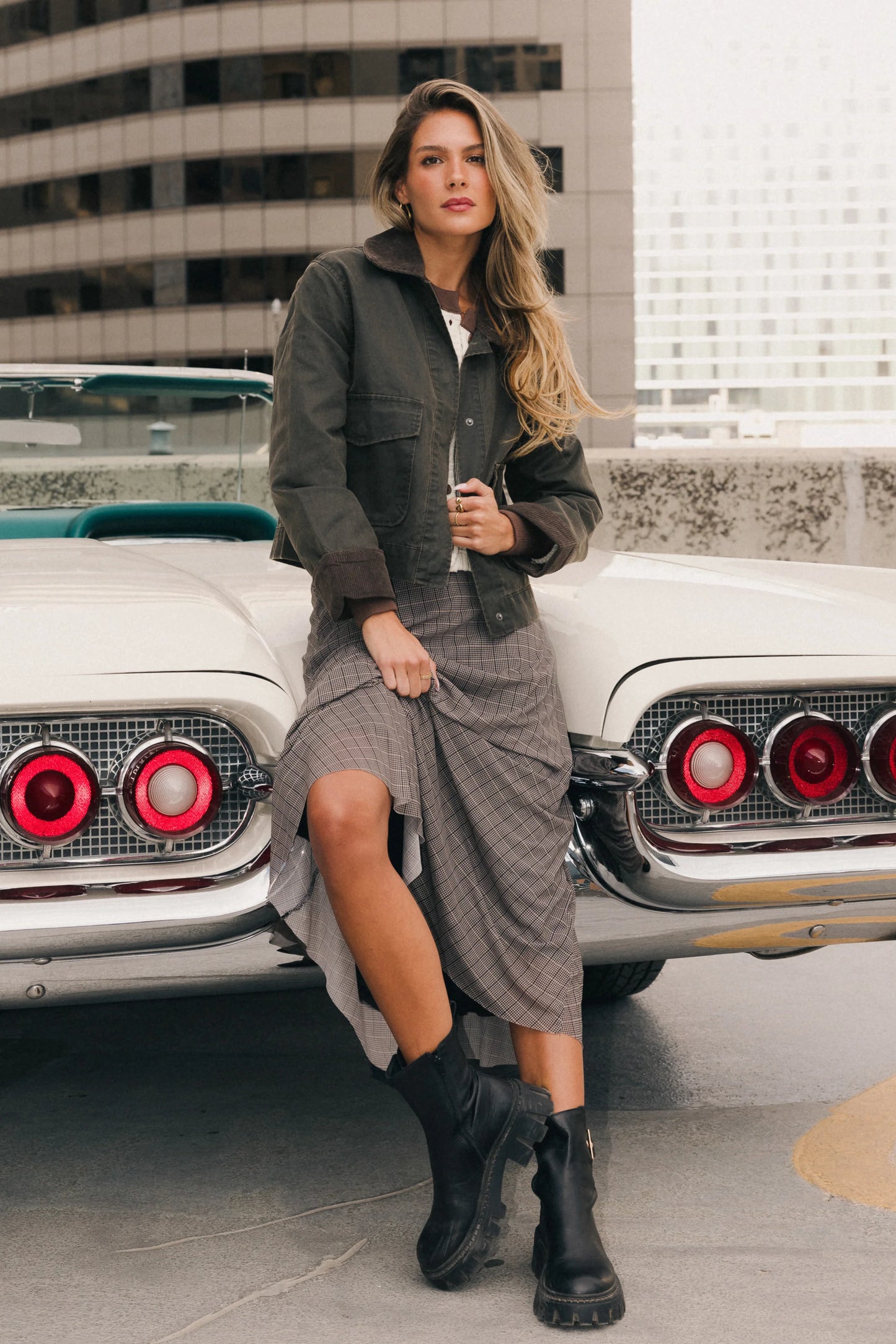 Krue Contrast Jacket in Olive FINAL SALE