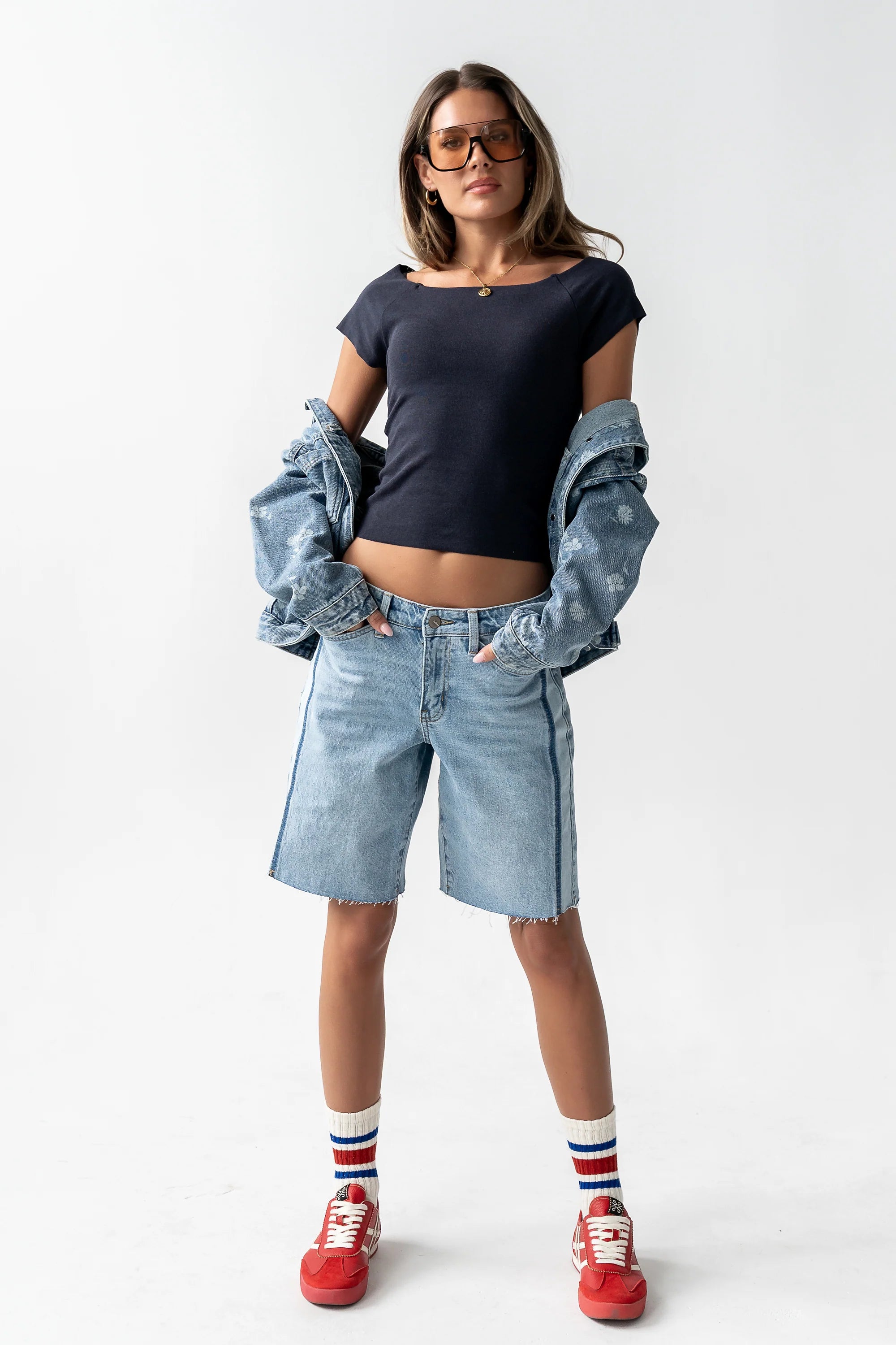 Dylan Two Toned Bermuda Shorts