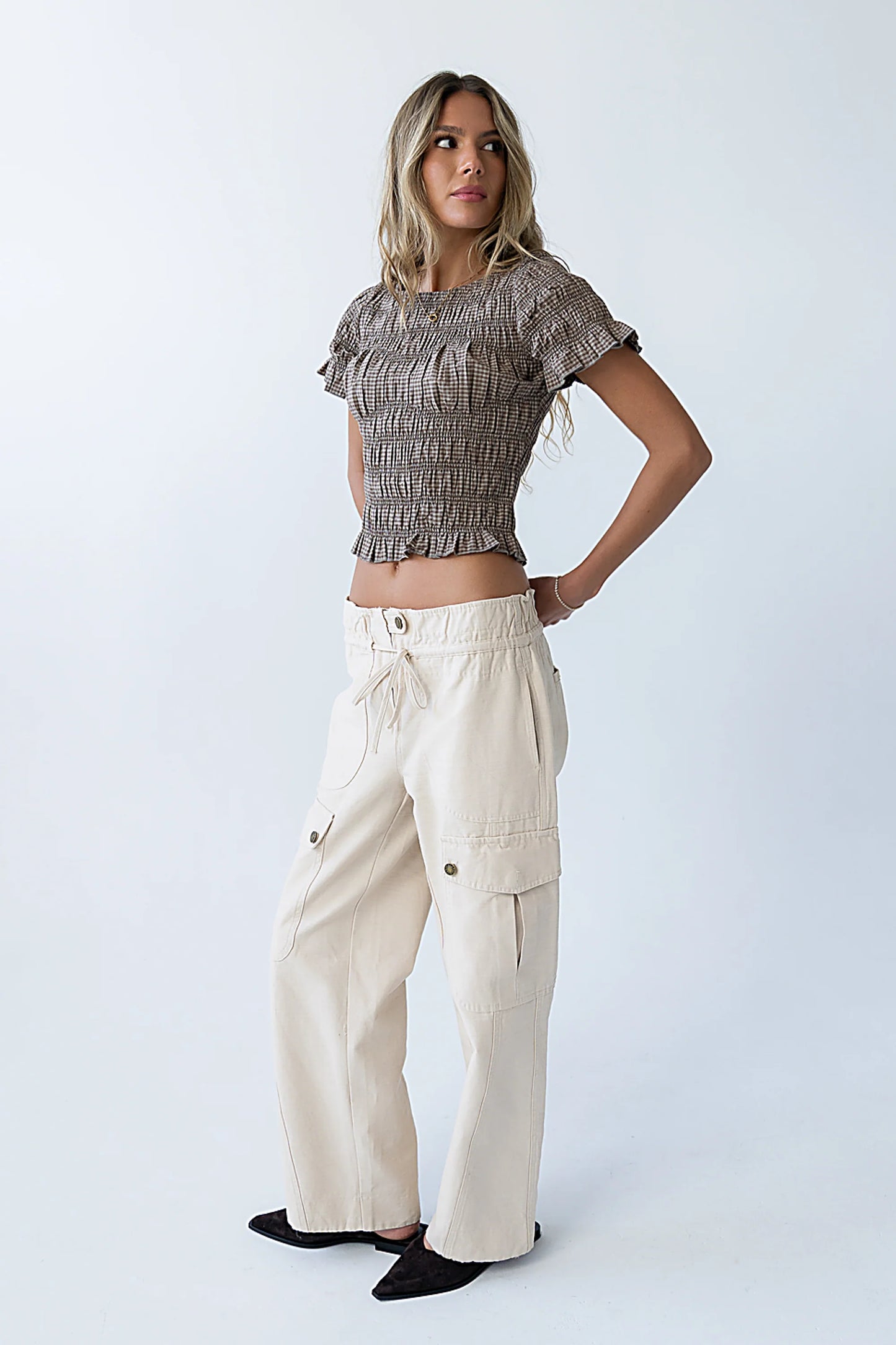 Kirsty Straight Leg Pants in Bone