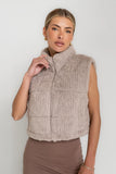 Ginny Fur Vest in Taupe