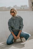 Regina Denim Jacket in Plaid Denim
