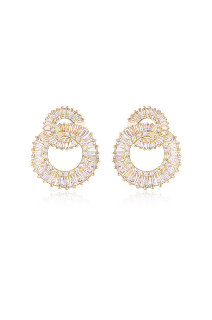 Rotating Circles Crystal Earrings
