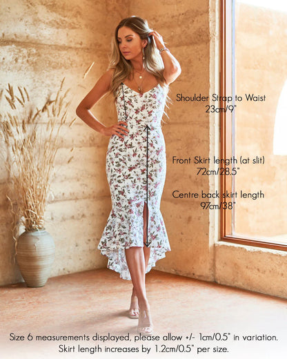 Michaela Dress Embroidered Eyelet Lace Floral Midi Dress