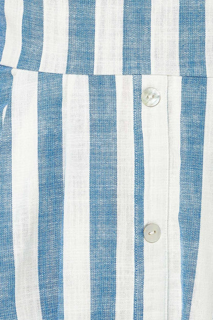 RIVERSIDE PARK BLUE STRIPE MIDI DRESS