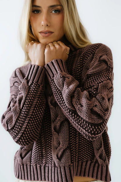 Josephine Knit Sweater in Red Brown FINAL SALE